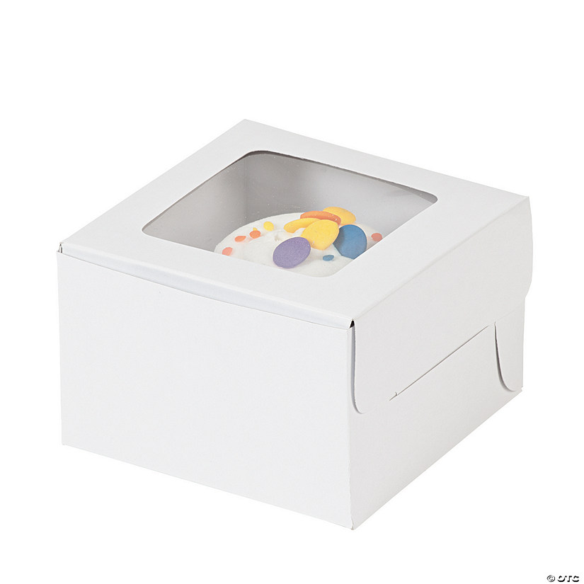 White Cupcake Boxes - 12 Pc. Image