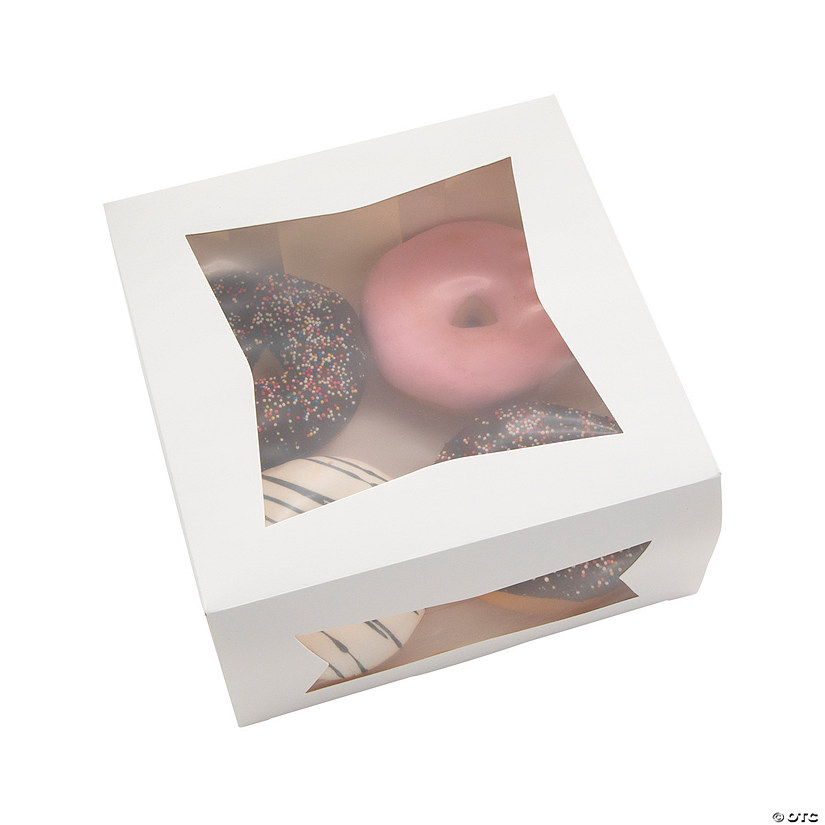 White Favor Boxes with Window - 12 Pc. Image