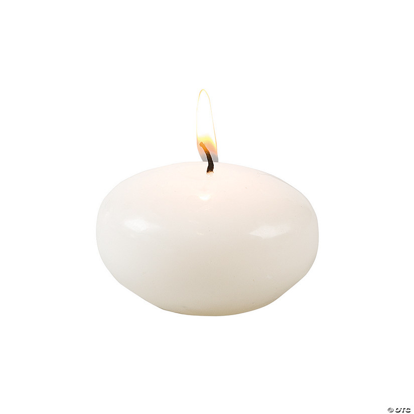White Floating Candles - 12 Pc. Image