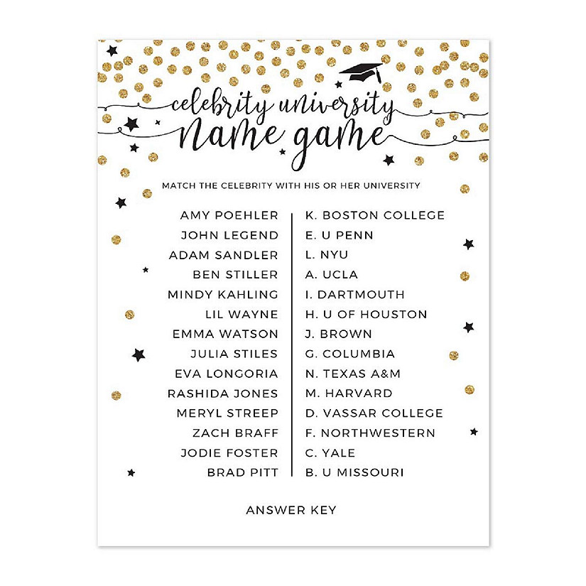 White Gold Celebrity Name Game, 20pk Image