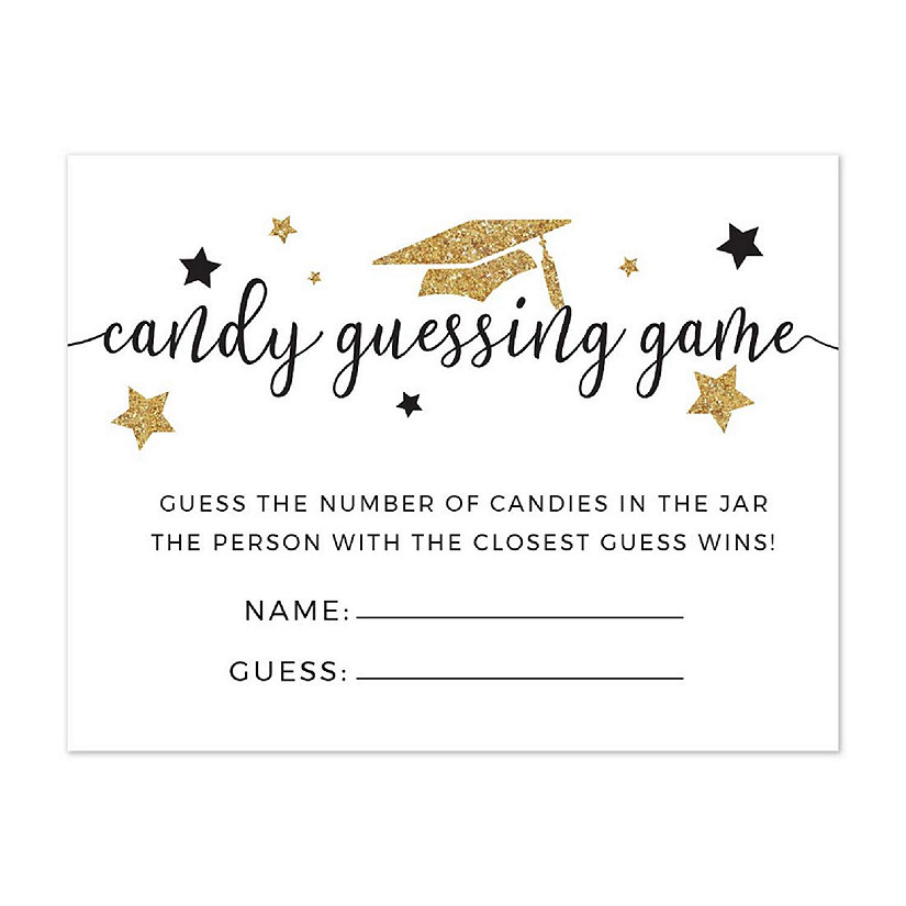 White Gold Graduation Candy Guess Game 30PK Image