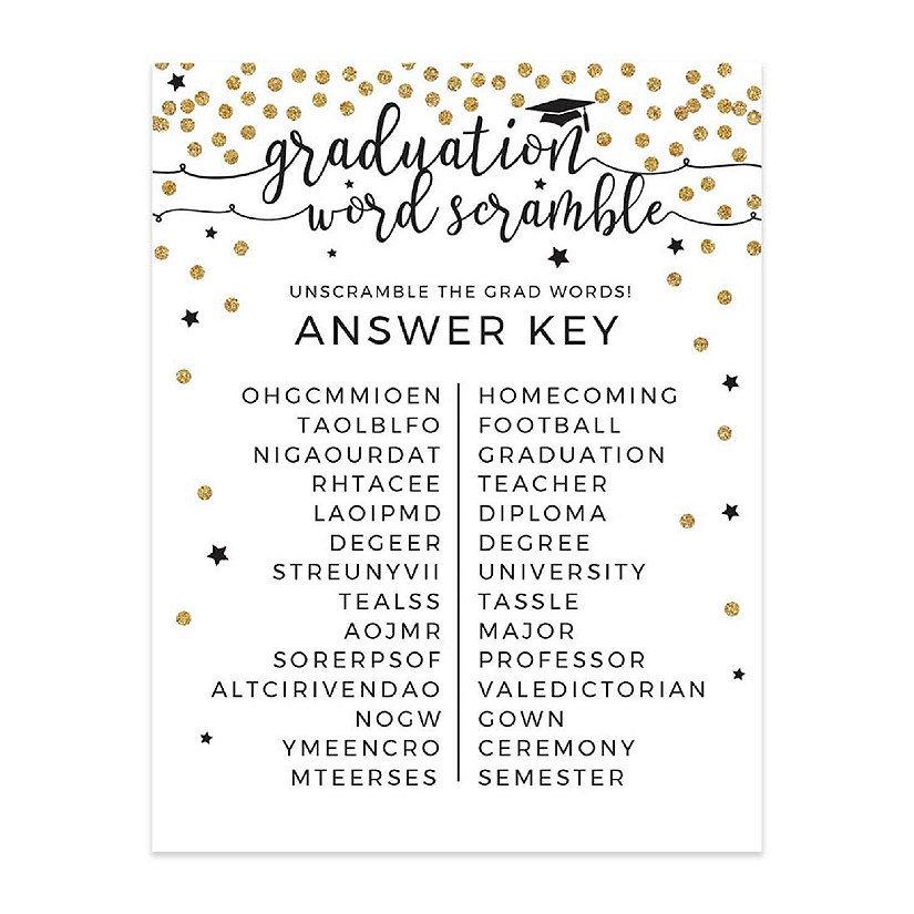 White Gold Graduation Word Scramble 20PK Image