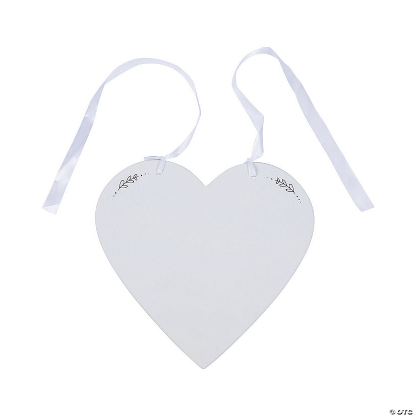 White Heart Sign with Ribbon Image