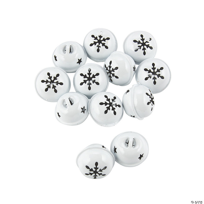 White Jingle Bells with Snowflake - 12 Pc. Image