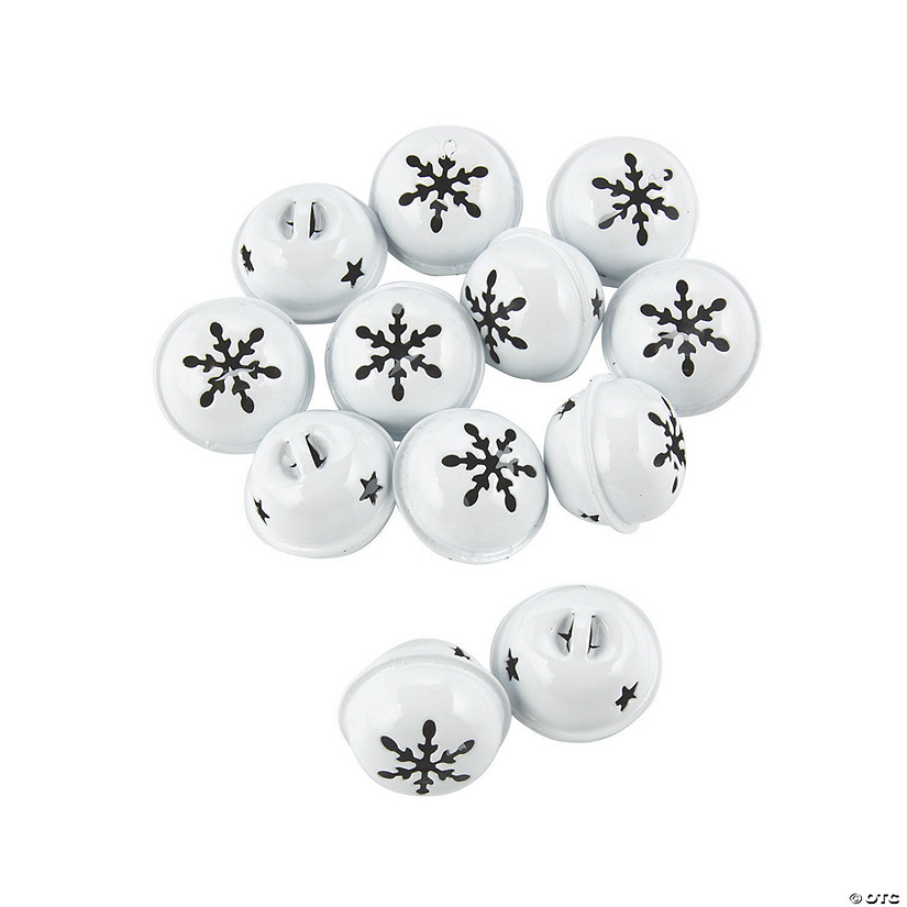 White Jingle Bells with Snowflake 12 Pc.