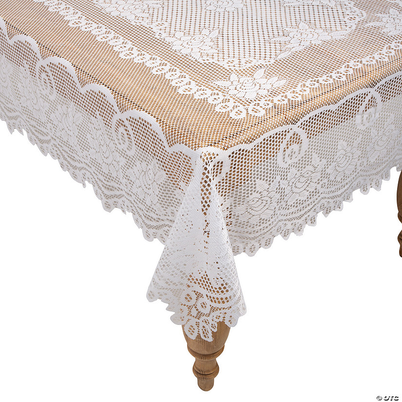 White Lace Polyester Tablecloth Image