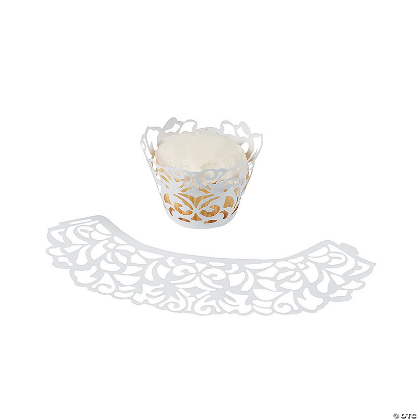 White LaserCut Cupcake Wrappers Oriental Trading