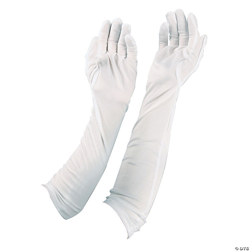 White Long Evening Gloves - 1 Pair Image