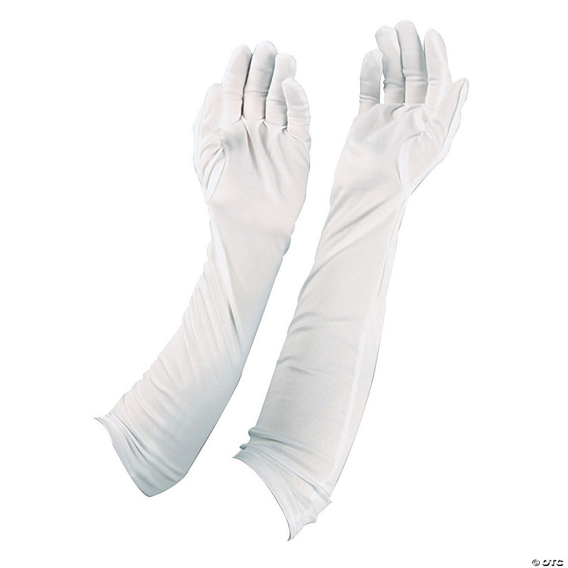 White Long Evening Gloves Oriental Trading