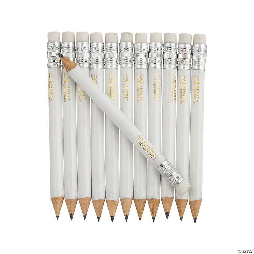 White Mini Pencils - 24 Pc. Image