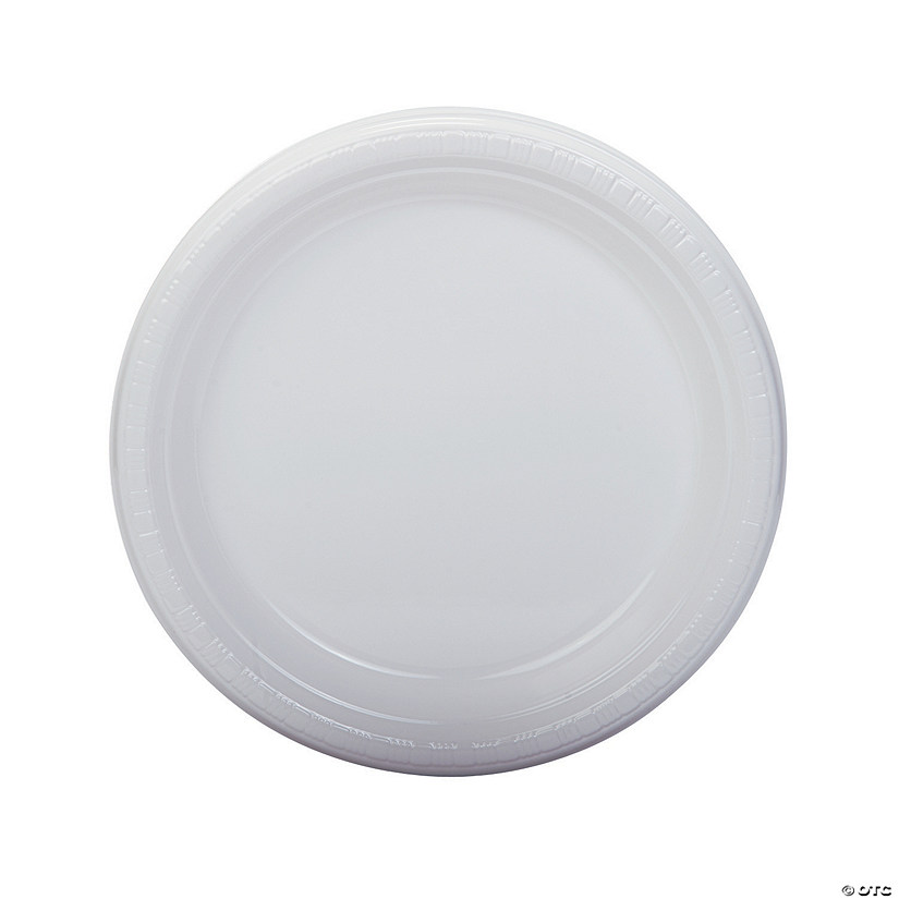 White Plastic Dinner Plates - 20 Ct. Image