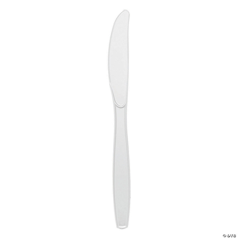 White Plastic Disposable Knives (1000 Knives) Image