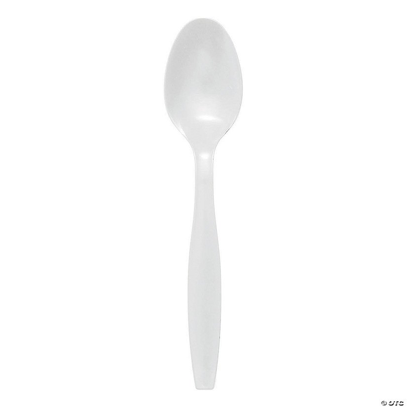 White Plastic Disposable Spoons (1000 Spoons) Image