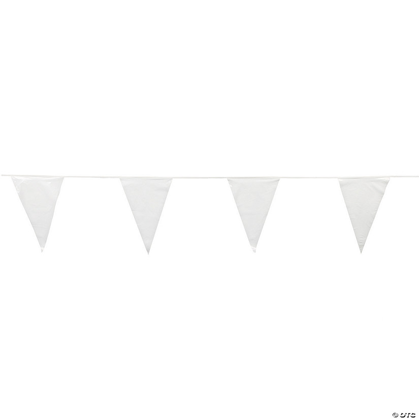 White Plastic Pennant Banner Image