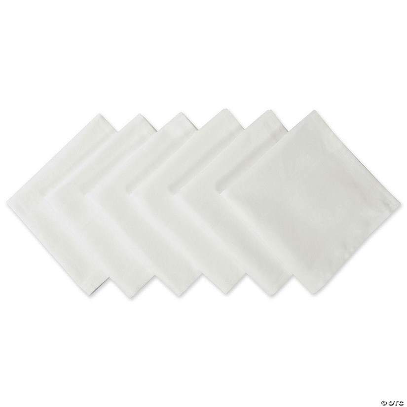 White Polyester Napkin (Set Of 6) Image