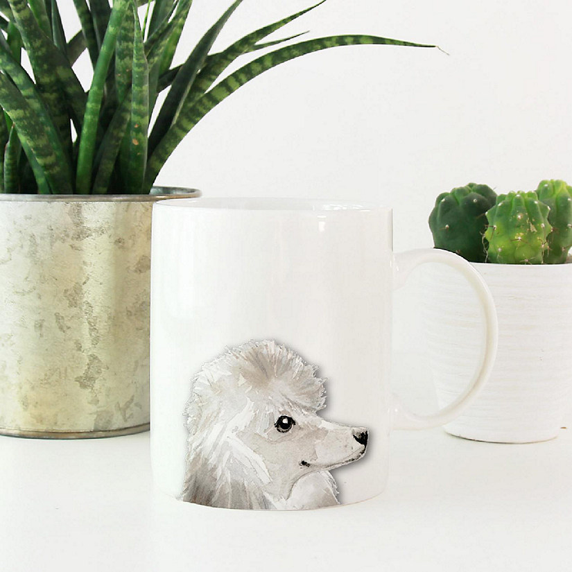 White Poodle Up Close Ceramic Mug Image