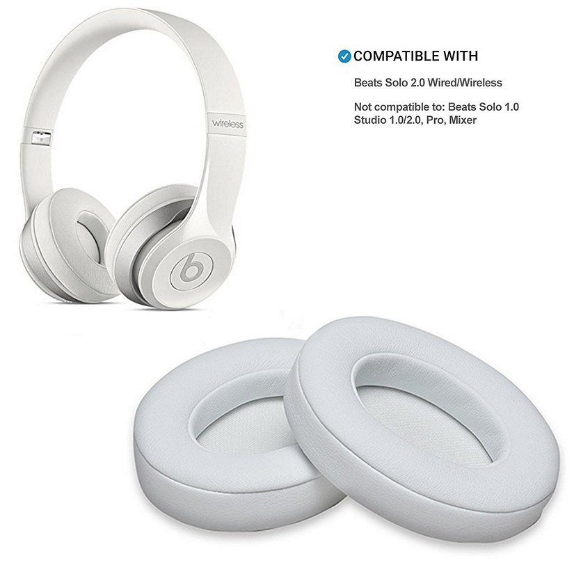 suffix Stædig klassekammerat White Replacement Ear Pads Cushion for Beats Dr Dre Solo 2 Wireless  Headphone