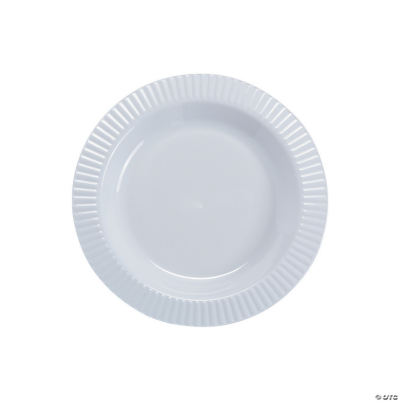 White Ribbed Edge Premium Plastic Dessert Plates Discontinued