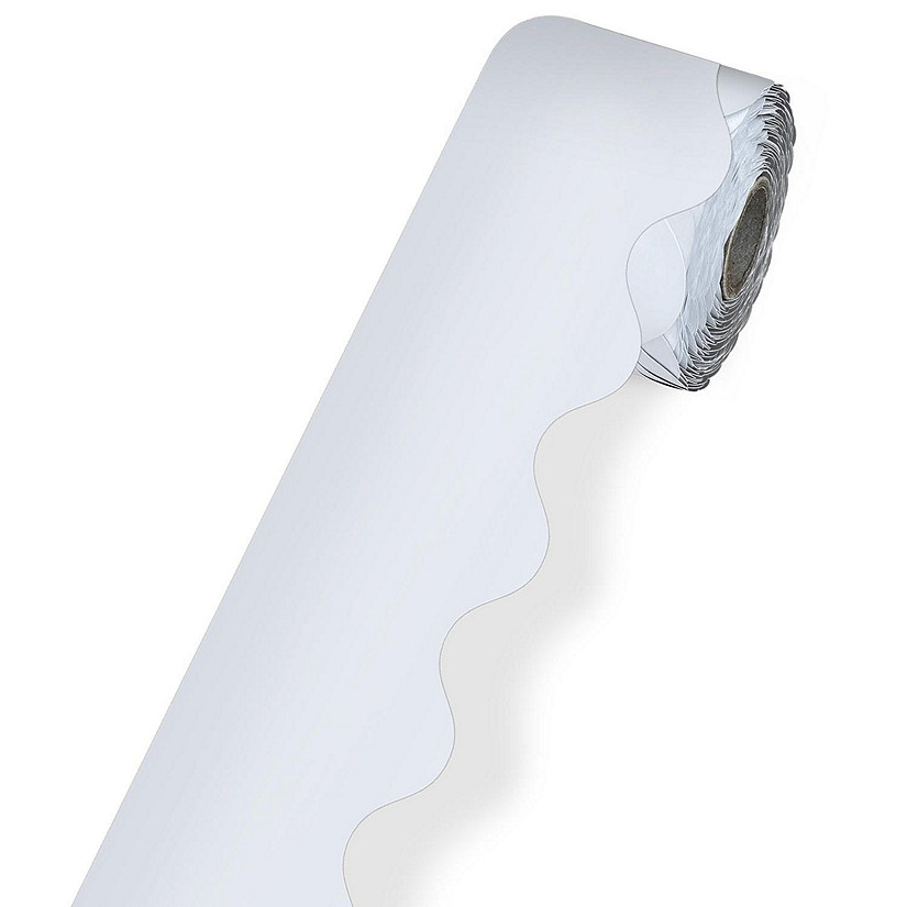 White Rolled Scalloped Bulletin Board Borders Image