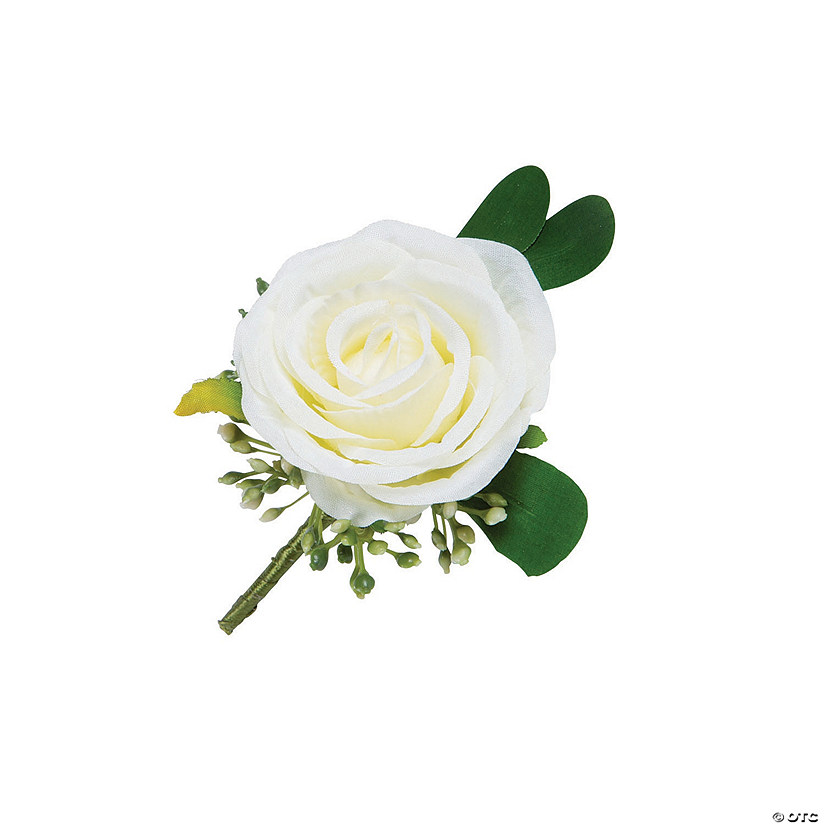 White Rose Boutonnieres - 6 Pc. Image