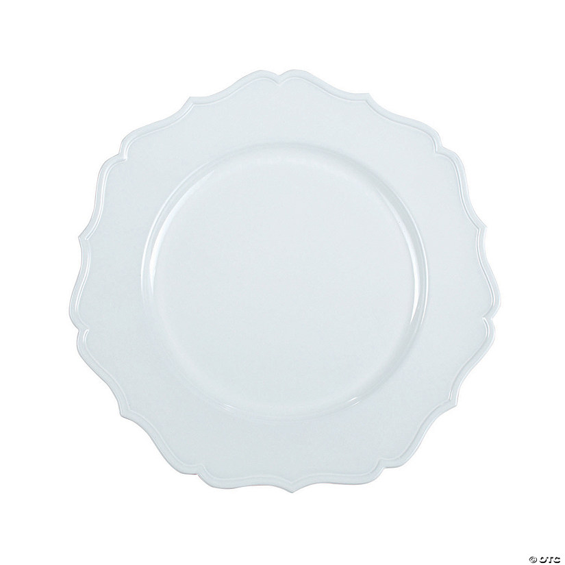 White Scalloped Chargers - 6 Ct. Image