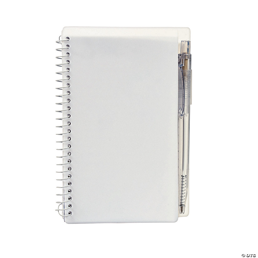 White Spiral Notebooks with Pens - 12 Pc. Image