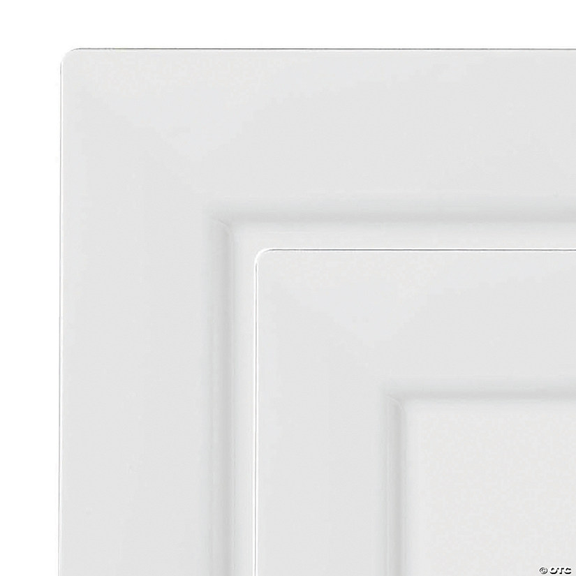 White Square Plastic Plates Dinnerware Value Set (40 Dinner Plates + 40 Salad Plates) Image