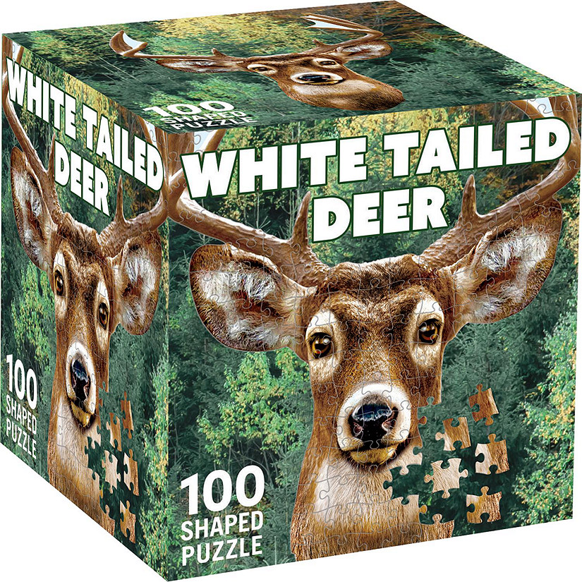 White Tail Deer 100 Piece Shaped Jigsaw Puzzle Image