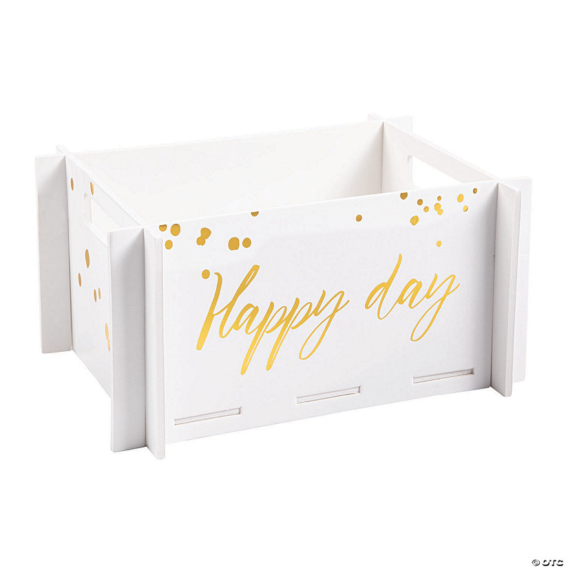 White with Gold Foil Accents Foam Crate Image