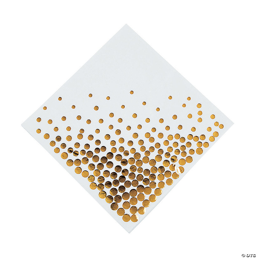 White with Gold Foil Dots Luncheon Napkins - 16 Pc. Image