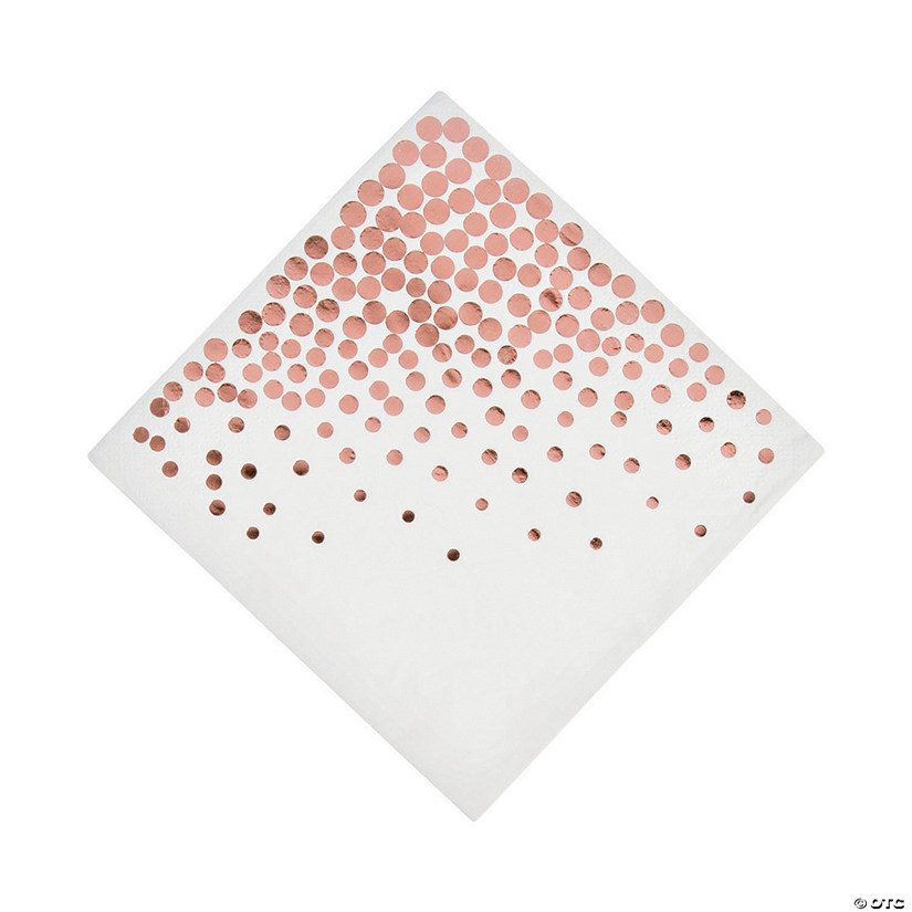 White with Rose Gold Foil Dots Luncheon Napkins - 16 Pc. Image
