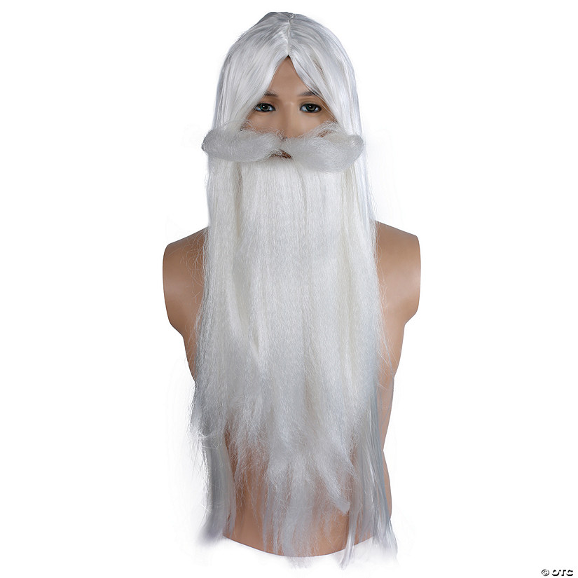 White Wizard Wig & Beard Set Image