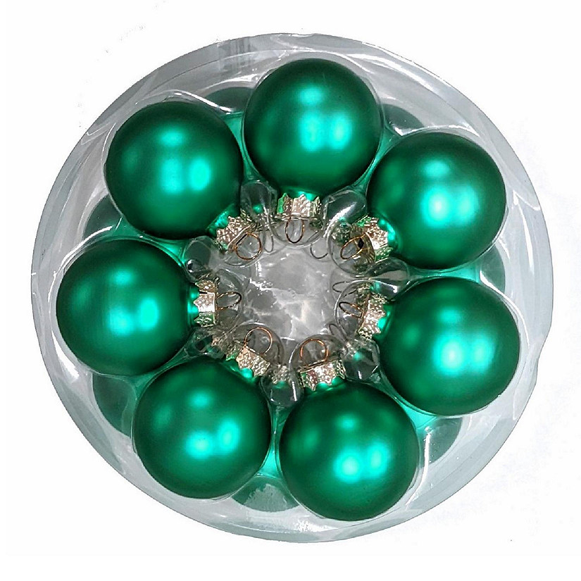 Whitehurst Green Christmas Matte Glass Ball Ornaments 2 Inch Set Of 14