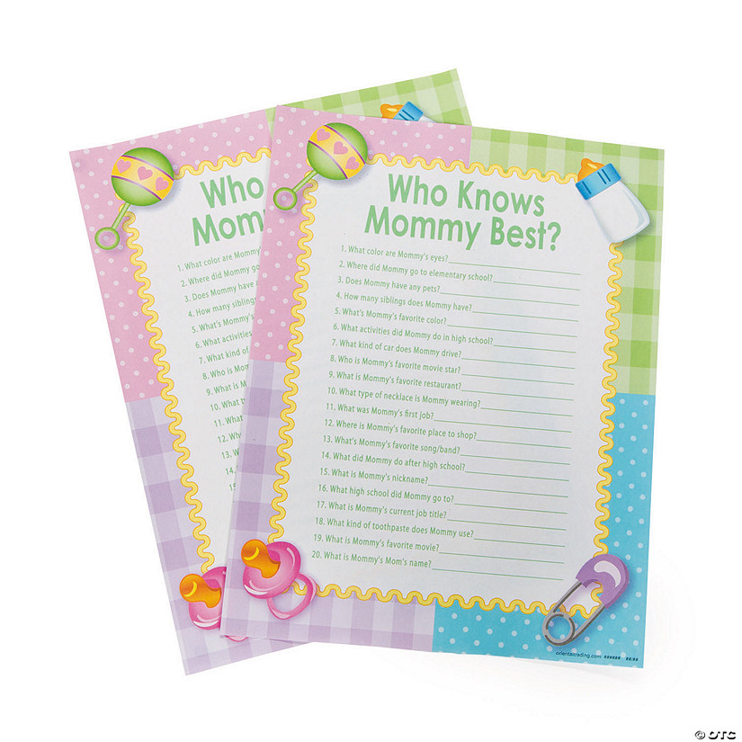 Who Knows Mommy Best Baby Shower Game - 24 Pc. Image