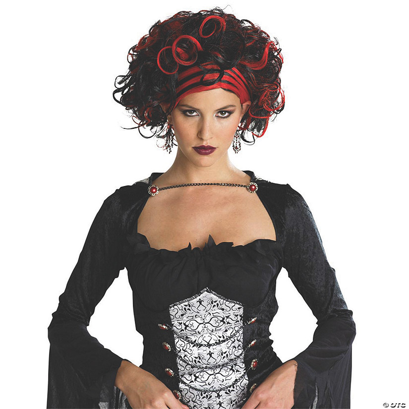 Wicked Widow Wig Black/Red Image