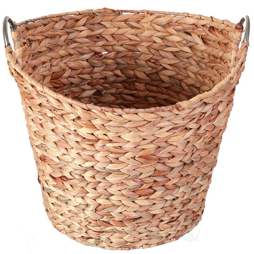 Wickerwise Large Round Water Hyacinth Wicker Laundry Basket Image