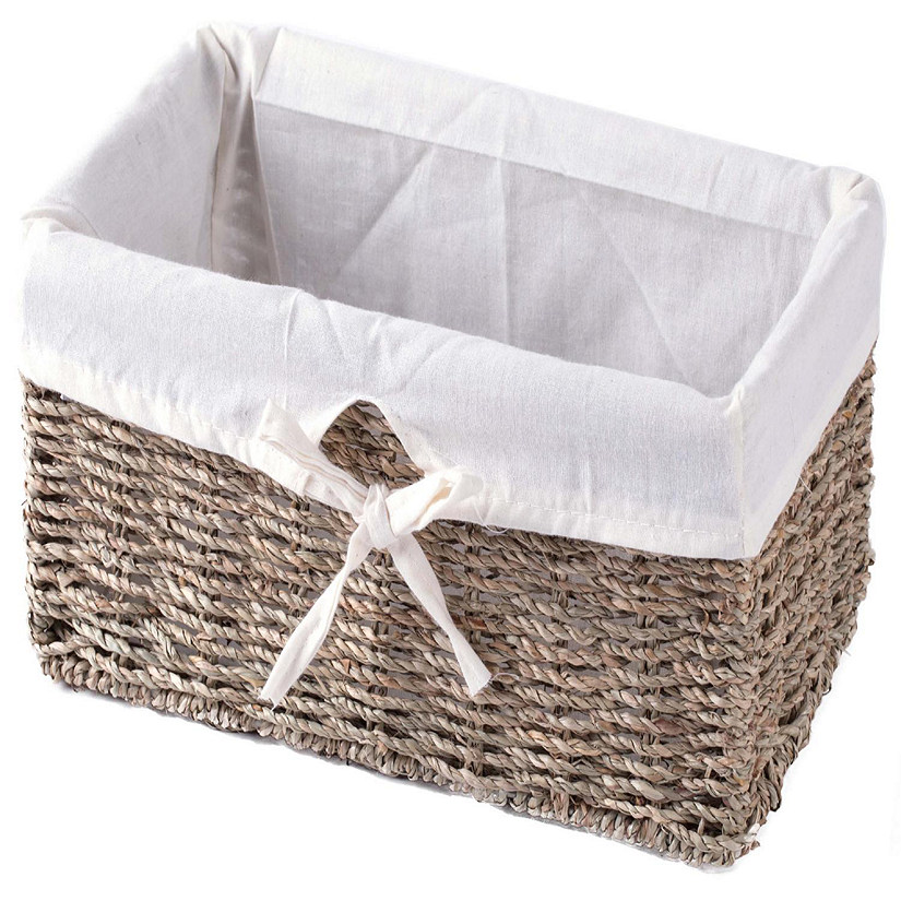 Wickerwise Seagrass Shelf Basket Lined with White Lining Image