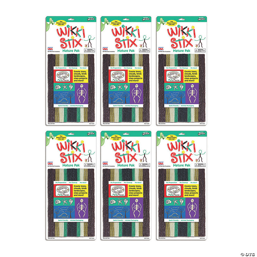 Wikki Stix® Nature Colors Pak, 48 Per Pack, 6 Packs | Oriental Trading