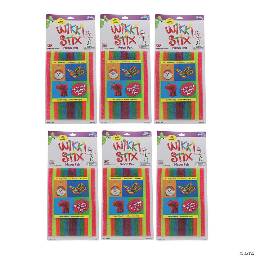 Wikki Stix&#174; Neon Colors Pak, 48 Stix Per Pack, 6 Packs Image