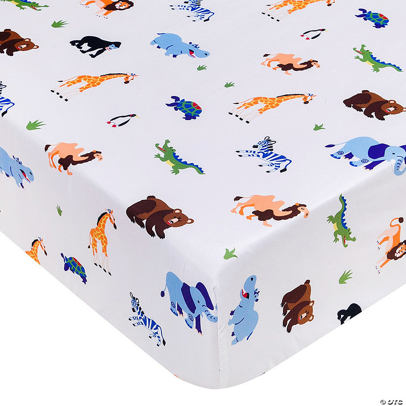 Wild Animals Microfiber Fitted Crib Sheet Image