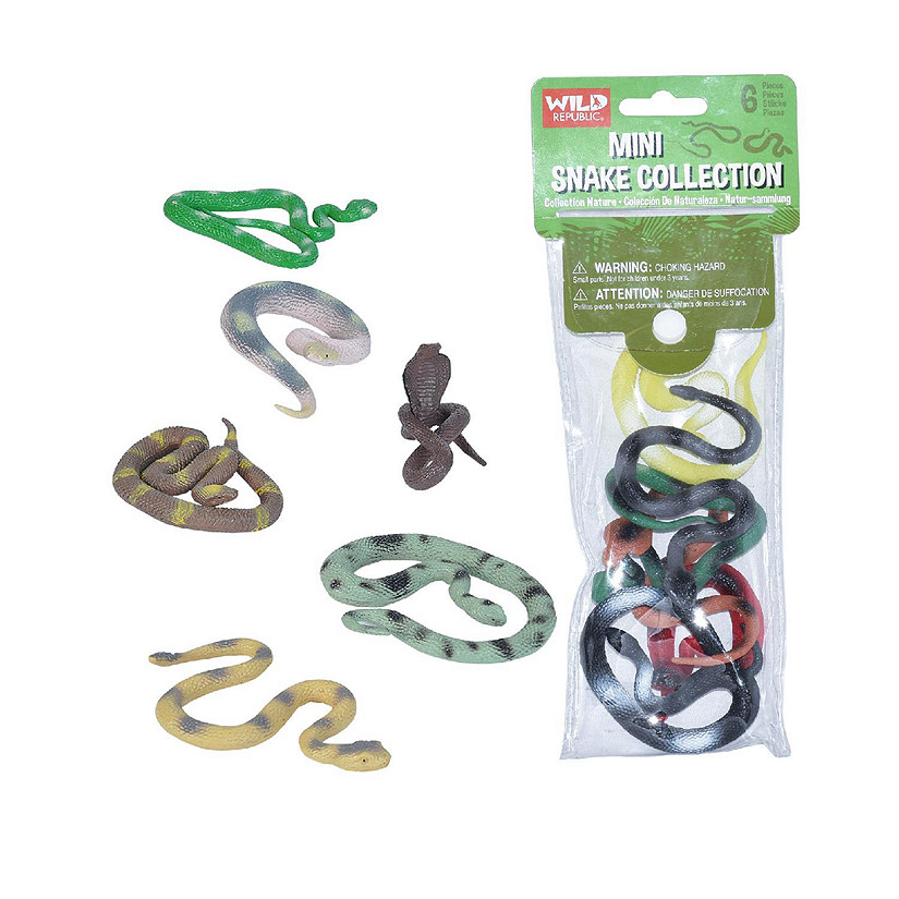 Wild Republic Polybag Mini Snake Figurines, 6 Pieces Image