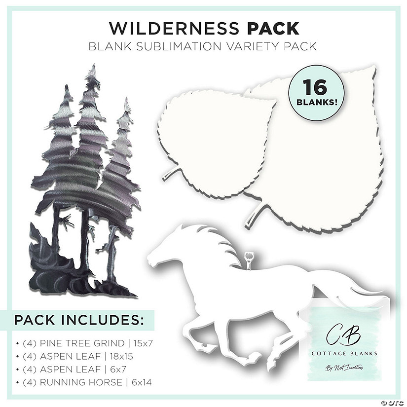16ct Wilderness Pack Metal Sublimation Blanks White