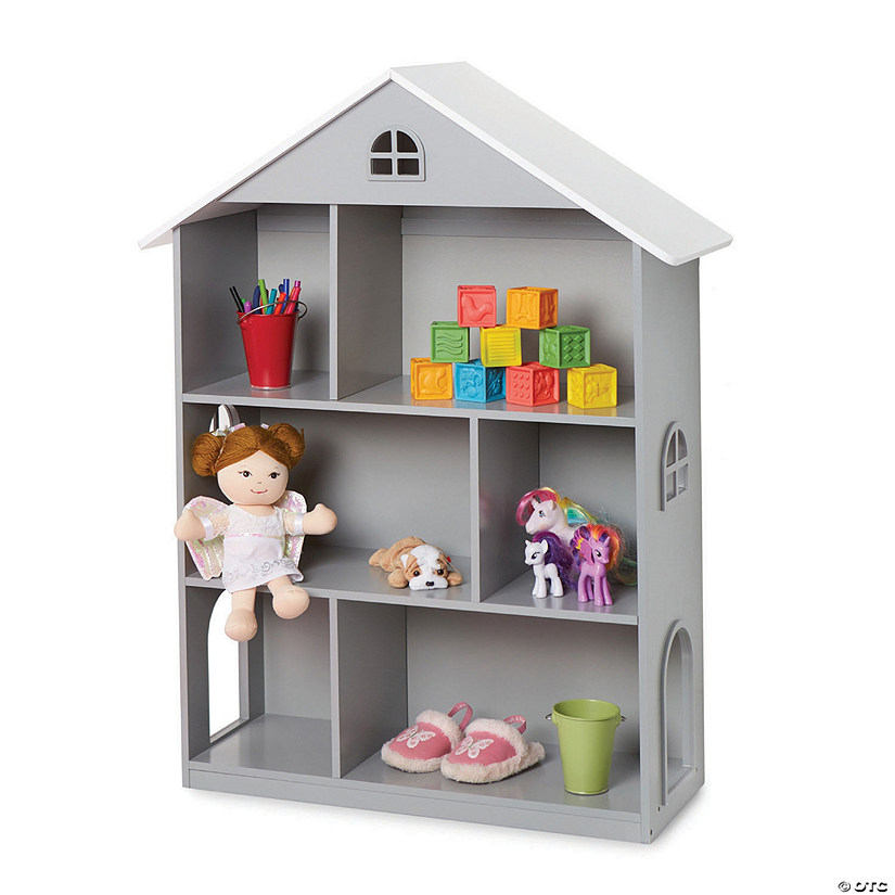 Wildkin Dollhouse Bookcase - Gray Image