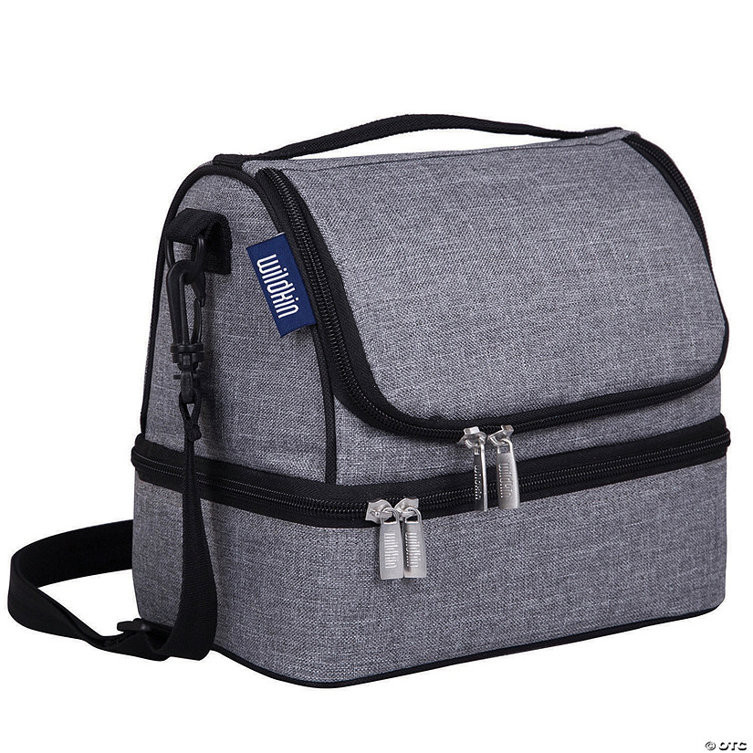 Wildkin Gray Tweed Two Compartment Lunch Bag Image