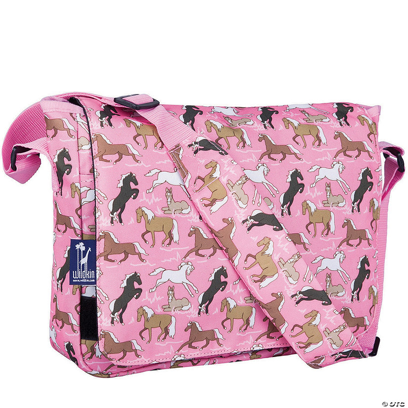 Wildkin Horses in Pink 13 Inch x 10 Inch Messenger Bag Image