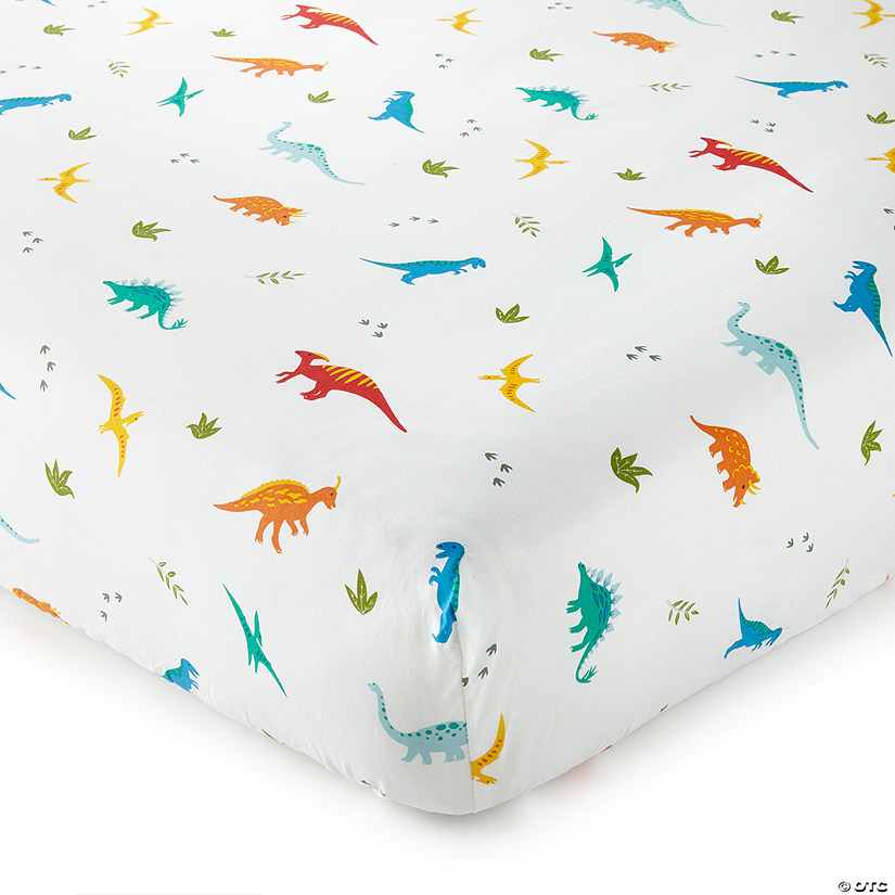 Wildkin Jurassic Dinosaurs 100% Cotton Fitted Crib Sheet Image