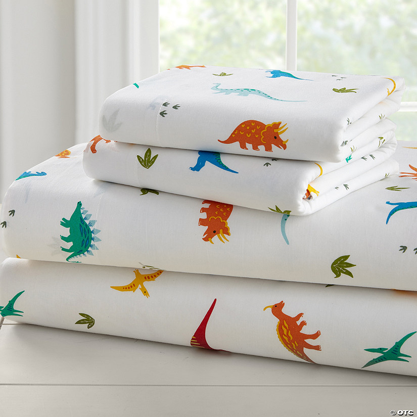 Wildkin Jurassic Dinosaurs 100% Cotton Flannel Sheet Set - Twin Image