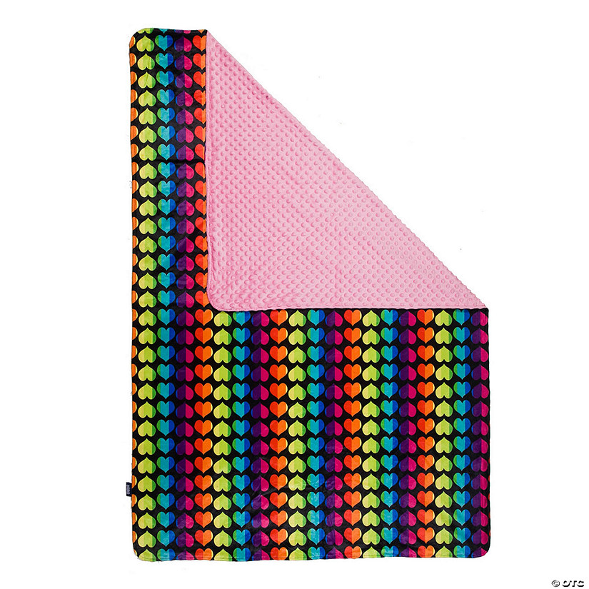 Wildkin Rainbow Hearts Plush Throw Blanket Image