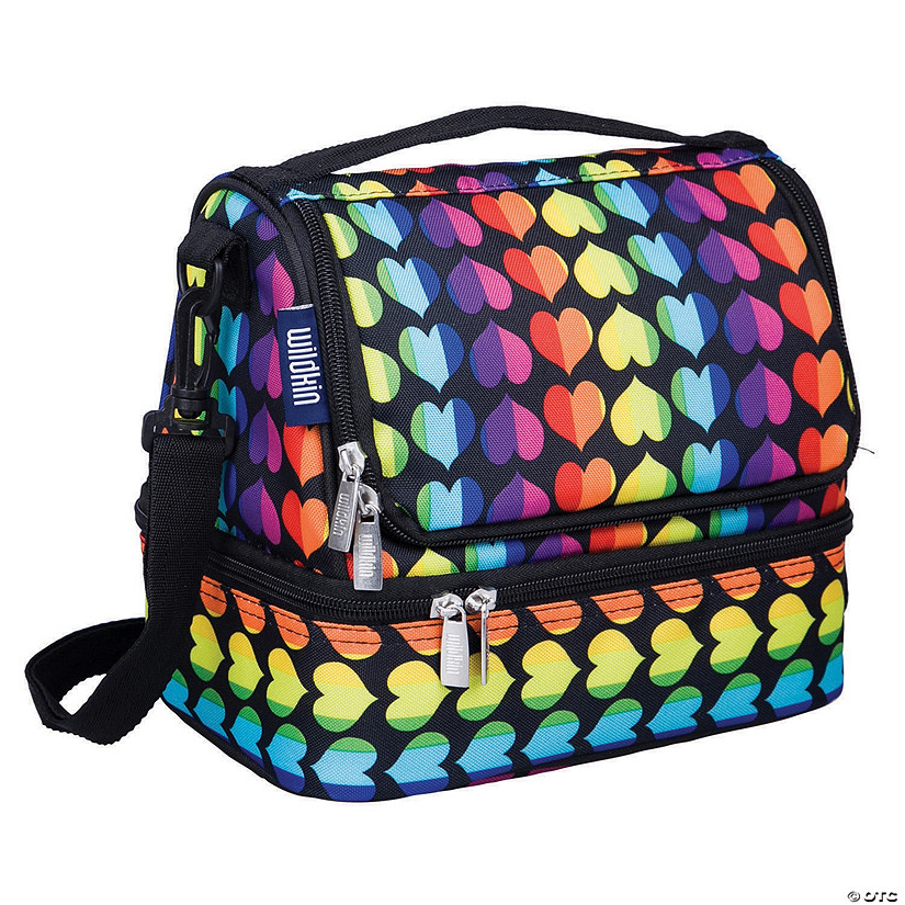 Wildkin Rainbow Hearts Two Compartment Lunch Bag Image