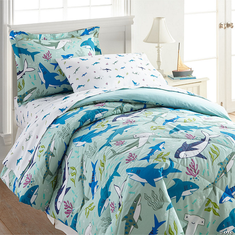 Wildkin Shark Attack 5 pc 100% Cotton Bed in a Bag - Twin Image